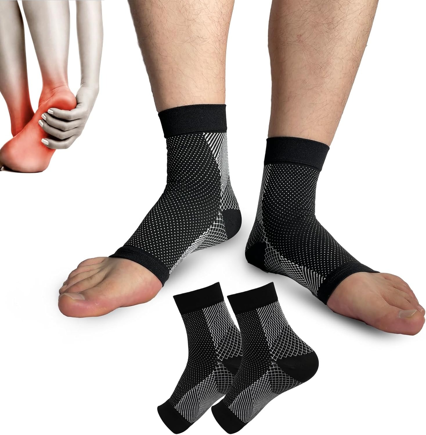 Ankle Brace Sock - 1pair Neuropathy Socks, Ankle Compression Sleeve,