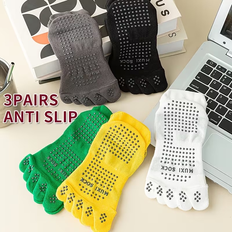 Men's 3-Pair Toe Socks Anti-Sl - огляд і ціна Grip Sock Yoga
