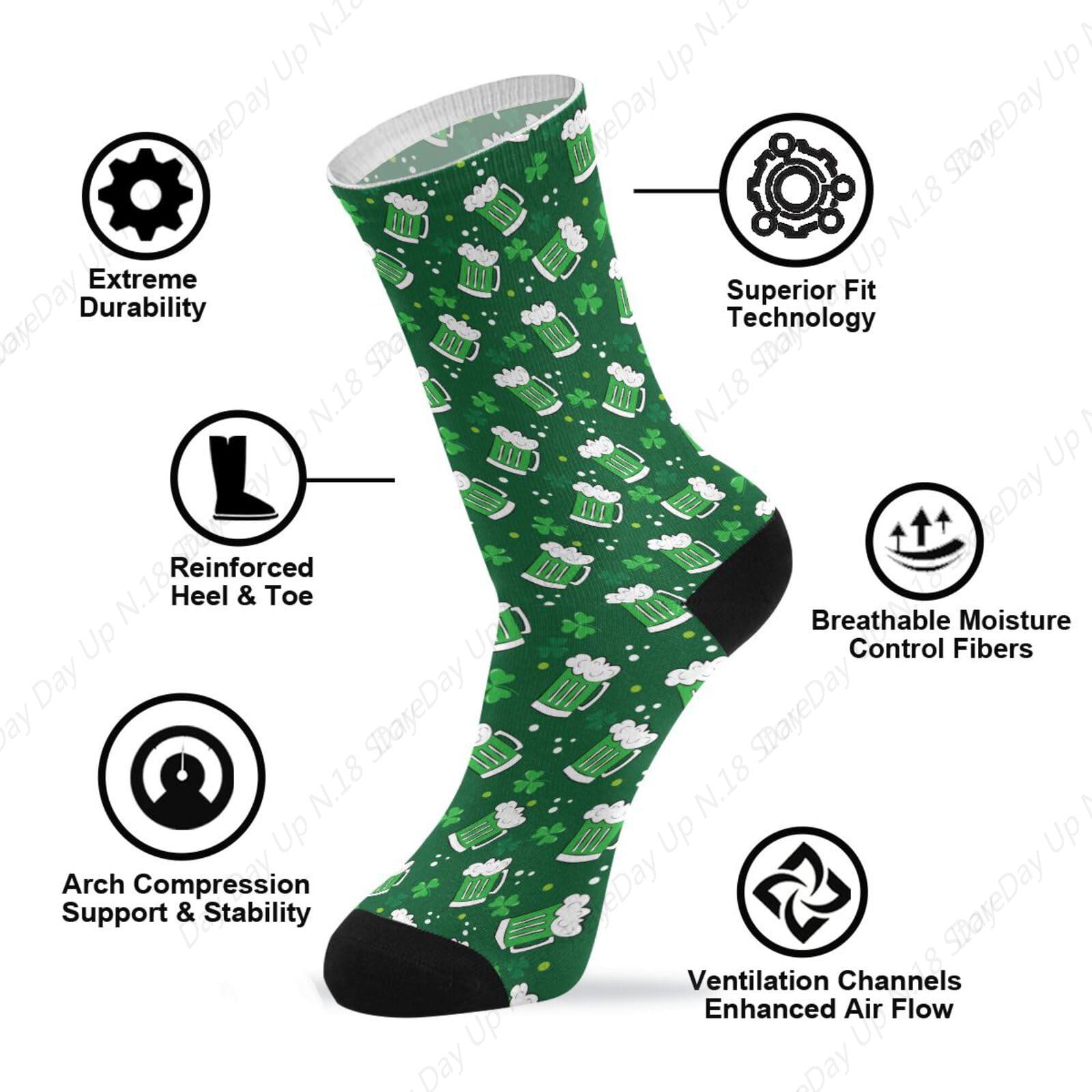 Green Clover Leaf Beer St. Pat - огляд і ціна Cotton Crew Sock Pack