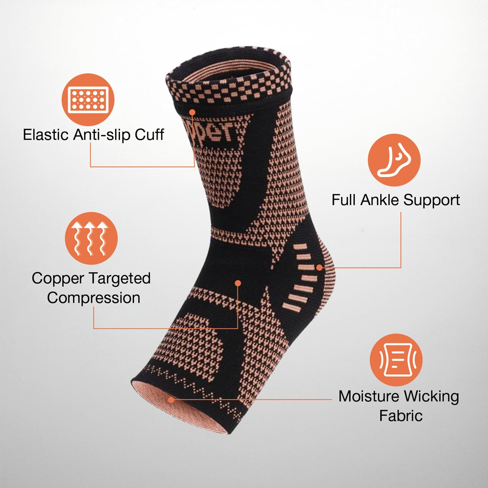 2PCS Copper Ankle Brace Suppor - огляд і ціна Ankle Brace Sock