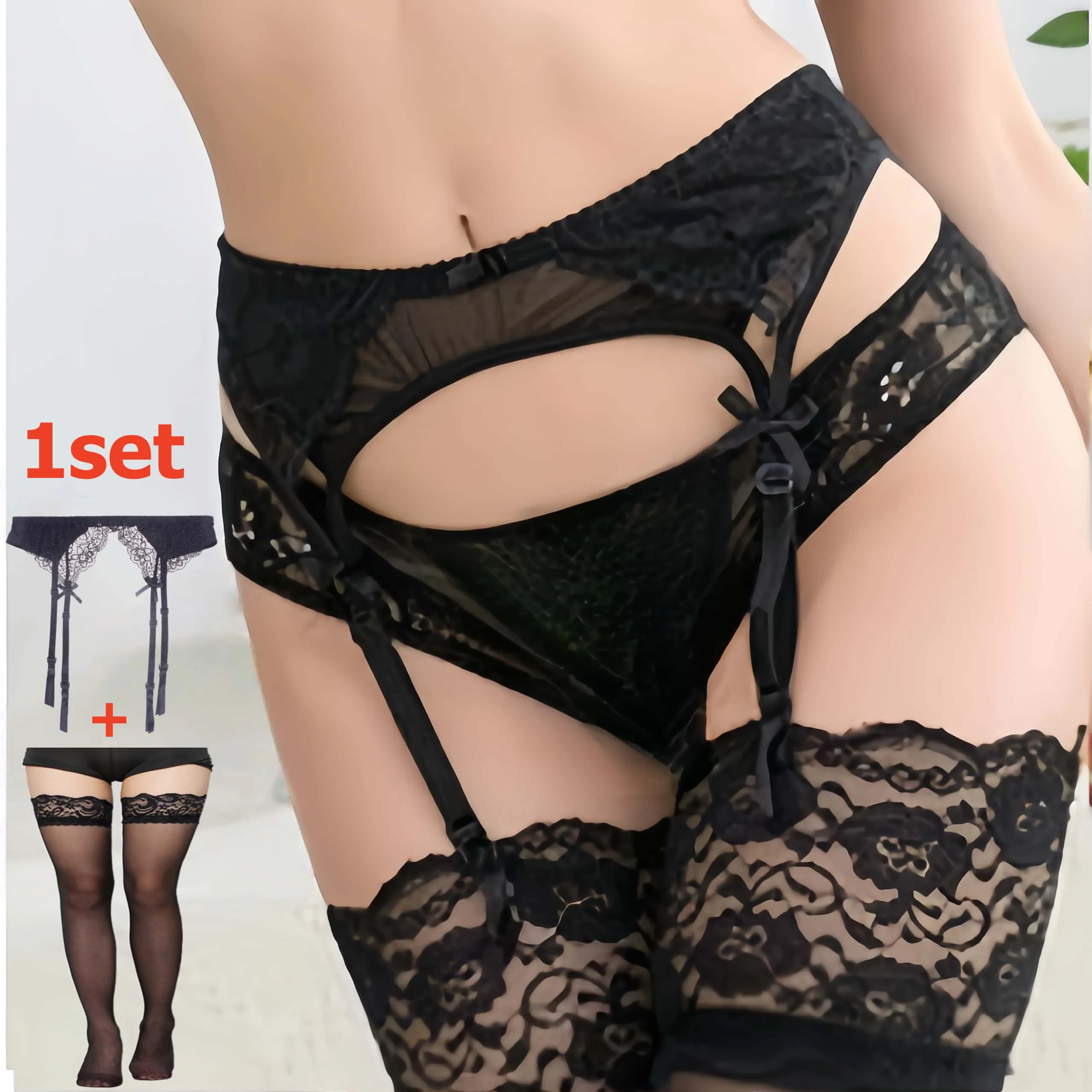2PCS Women's Suspender Lace St - огляд і ціна Tights Pantyhose Sheer